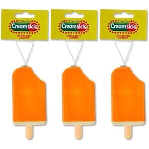 Popsicle Creamsicle Decoupage Christmas Holiday Ornament Ruz New Lot of 3